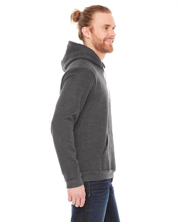 American Apparel Unisex Flex Fleece Drop Shoulder Pullover Hoodie | Dk Heather Grey Supply - Image 3
