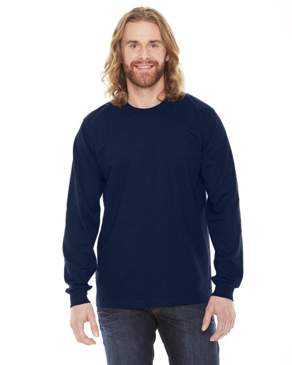 American Apparel Unisex Fine Jersey Long Sleeve T-Shirt | Navy Online now
