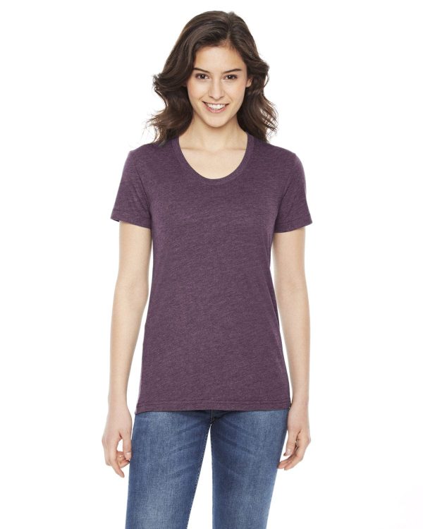 American Apparel Ladies Poly-Cotton Short Sleeve Crewneck | Heather Plum Online