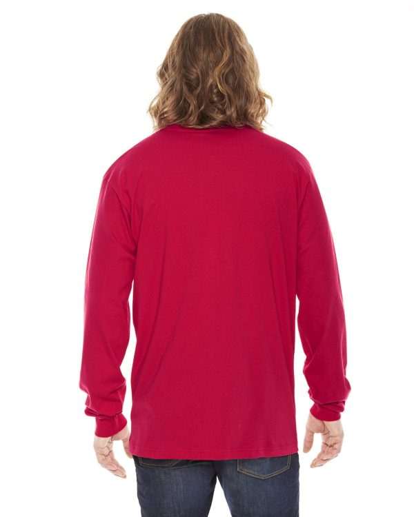 American Apparel Unisex Fine Jersey Long Sleeve T-Shirt | Red Fashion - Image 2