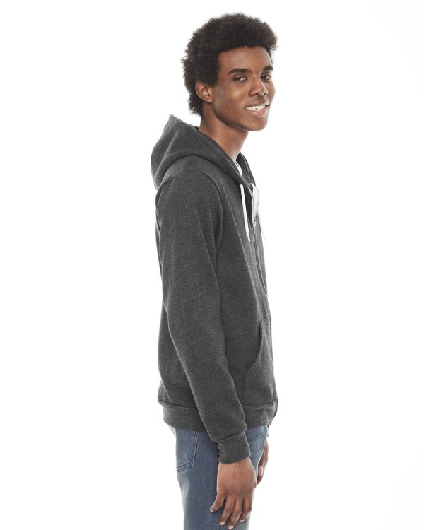 American Apparel Unisex Flex Fleece Zip Hoodie | Dk Heather Grey Supply - Image 3