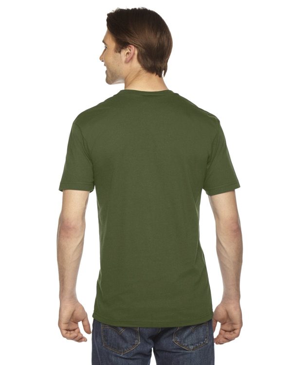 American Apparel Unisex Fine Jersey Short Sleeve V-Neck T-Shirt | Olive Online Hot Sale - Image 2