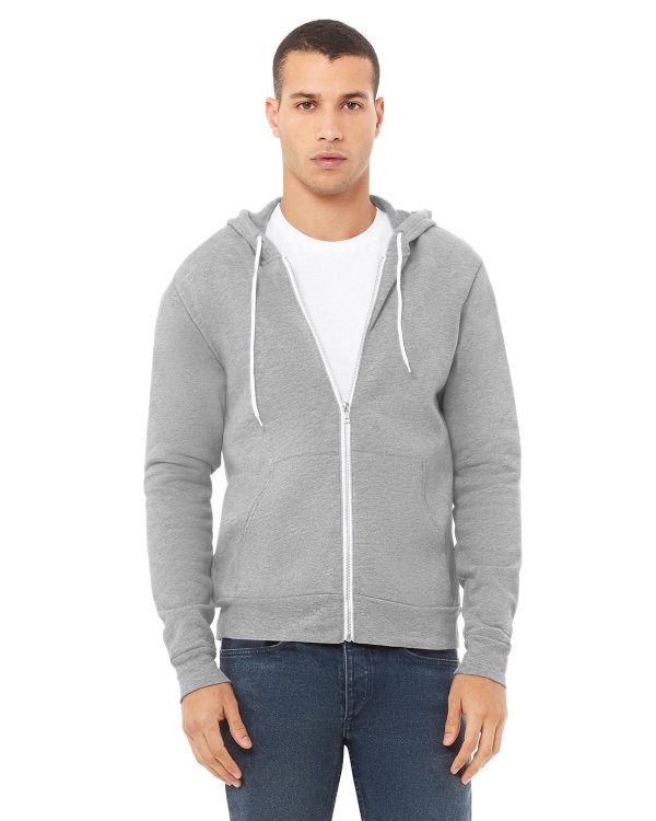 Bella+Canvas Unisex Poly-Cotton Fleece Full-Zip Hoodie | Athletic Heather Supply