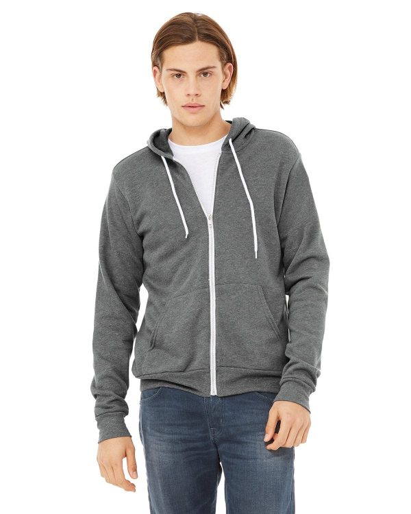 Bella+Canvas Unisex Poly-Cotton Fleece Full-Zip Hoodie | Deep Heather Online Sale