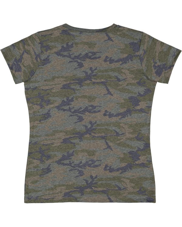 LAT Ladies Fine Jersey Longer Length T-Shirt | Vintage Camo Online now - Image 2
