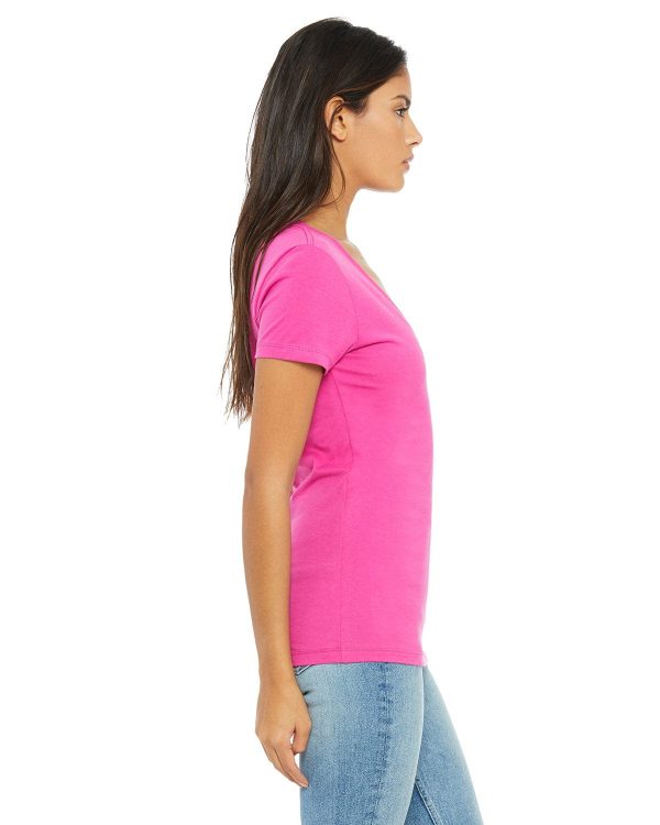 Bella+Canvas Ladies Deep V-Neck T-Shirt | Berry Cheap - Image 3