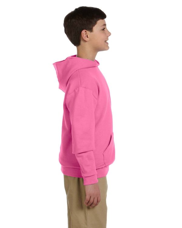 Jerzees Youth 50 50 Fleece Hooded Sweatshirt | Neon Pink Online Sale - Image 3
