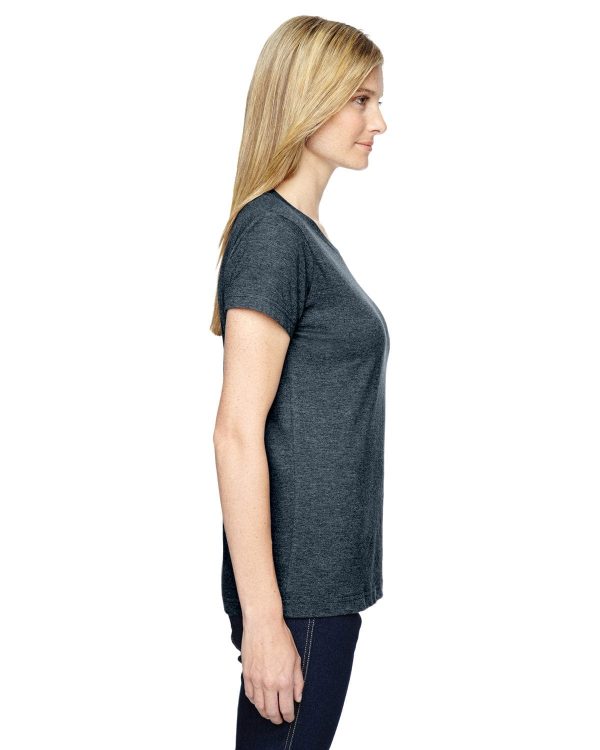 LAT Ladies Fine Jersey Longer Length T-Shirt | Vintage Navy For Discount - Image 3