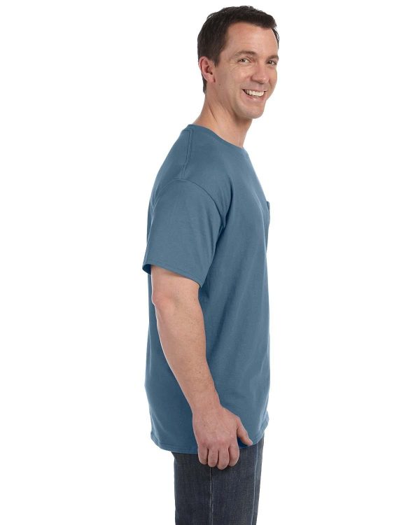 Hanes Authentic-T Pocket T-Shirt | Denim Blue Supply - Image 3