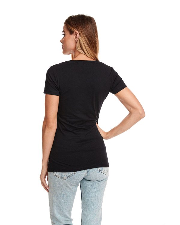 Next Level Ladies CVC Deep V-Neck Tee | Black on Sale - Image 2