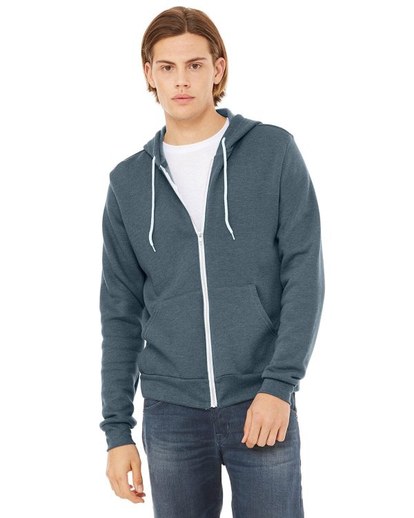 Bella+Canvas Unisex Poly-Cotton Fleece Full-Zip Hoodie | Heather Slate For Cheap