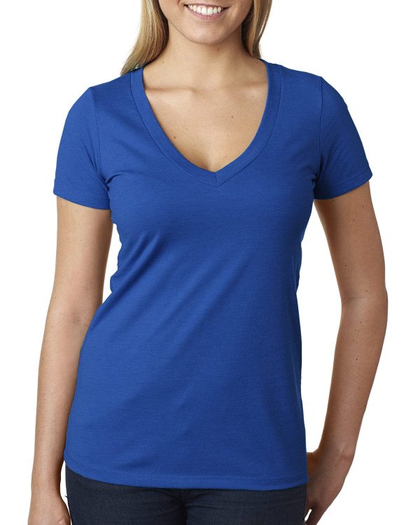 Next Level Ladies CVC Deep V-Neck Tee | Royal Online