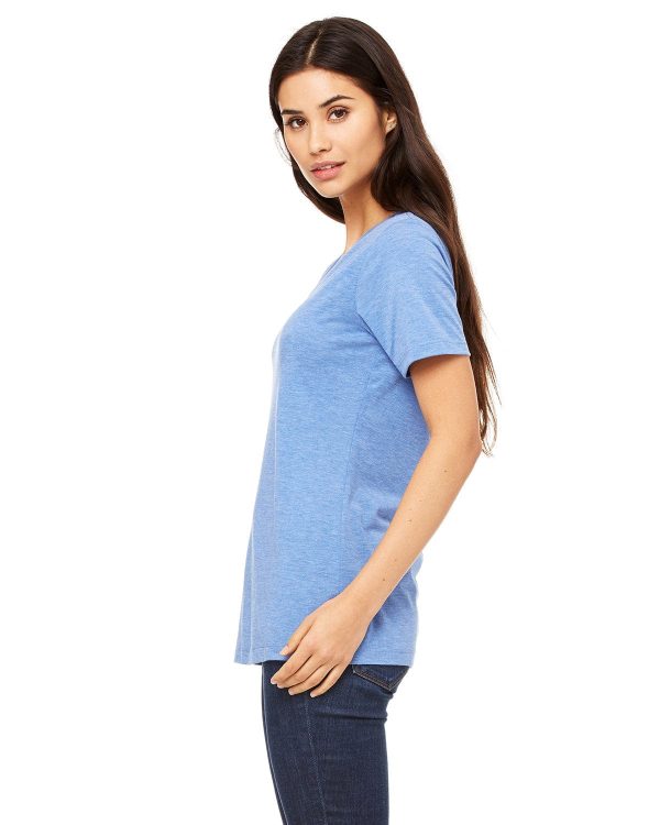 Bella+Canvas Ladies Missy V-Neck T-Shirt | Blue Triblend Hot on Sale - Image 3