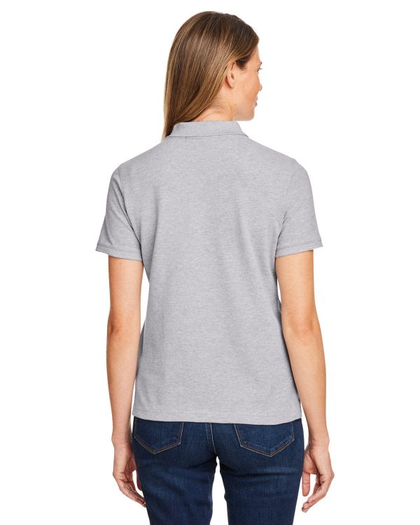Harriton Ladies Cotton Pique Polo Shirt | Grey Heather Supply - Image 2