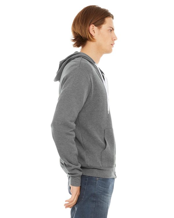 Bella+Canvas Unisex Poly-Cotton Fleece Full-Zip Hoodie | Deep Heather Online Sale - Image 3