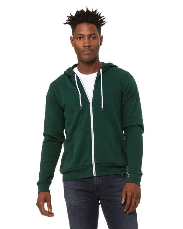 Bella+Canvas Unisex Poly-Cotton Fleece Full-Zip Hoodie | Forest Sale