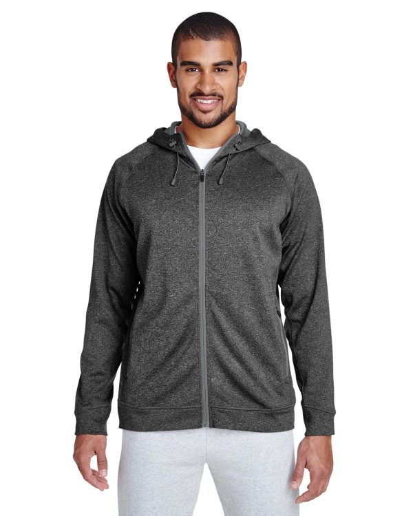 Team 365 Mens Excel Melange Performance Fleece Jacket | D Gry Hth  Sp Gr For Cheap
