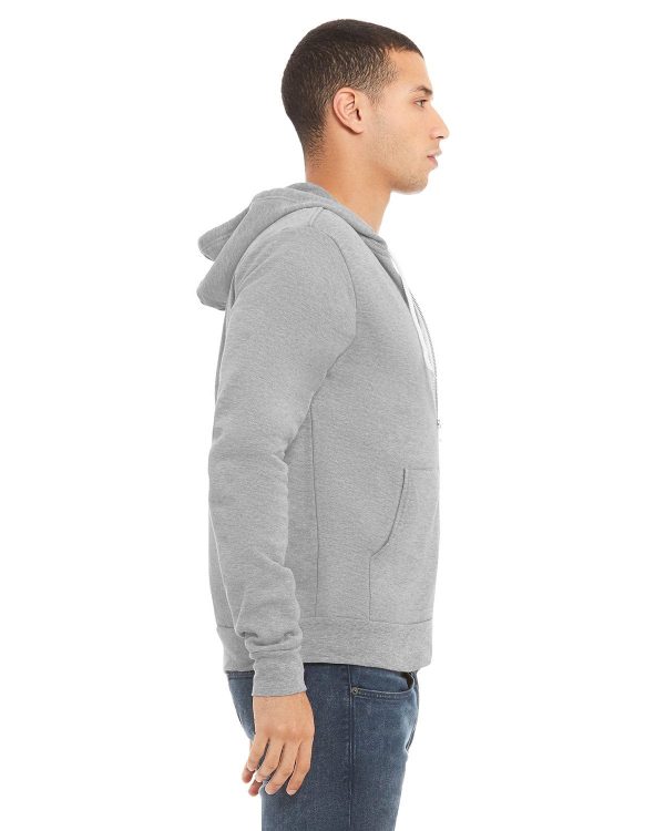 Bella+Canvas Unisex Poly-Cotton Fleece Full-Zip Hoodie | Athletic Heather Supply - Image 3