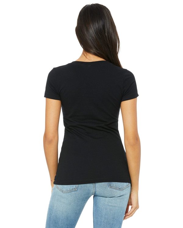 Bella+Canvas Ladies Deep V-Neck T-Shirt | Black on Sale - Image 2