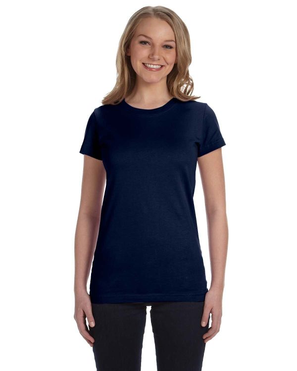 LAT Ladies Fine Jersey T-Shirt | Navy Online Hot Sale