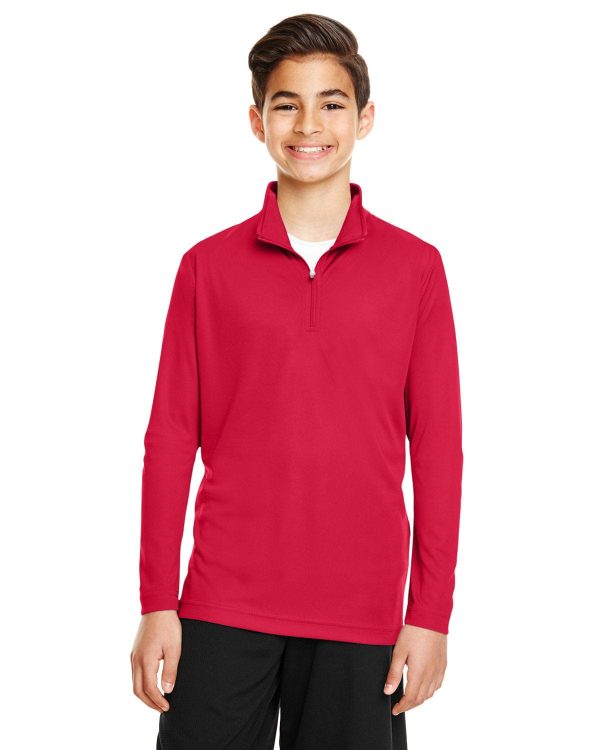 Team 365 Youth Zone Performance Quarter-Zip | Sport Red Hot on Sale