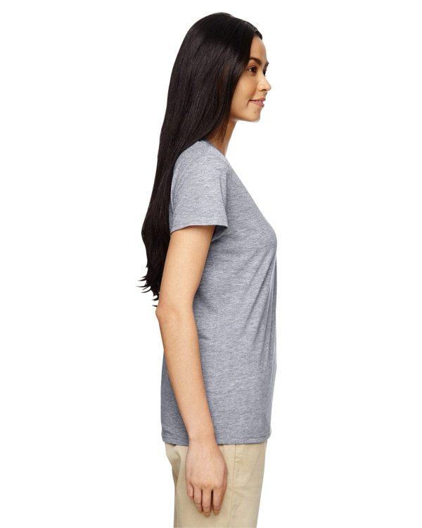 Gildan Ladies Heavy Cotton 5.3 oz. V-Neck T-Shirt | Graphite Heather Online Hot Sale - Image 3