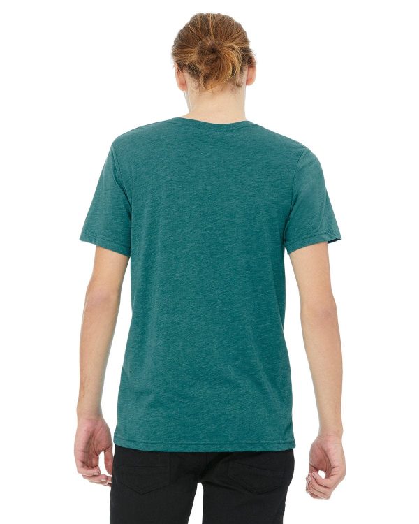 Bella+Canvas Unisex Triblend Short Sleeve V-Neck T-Shirt | Teal Triblend For Discount - Image 2