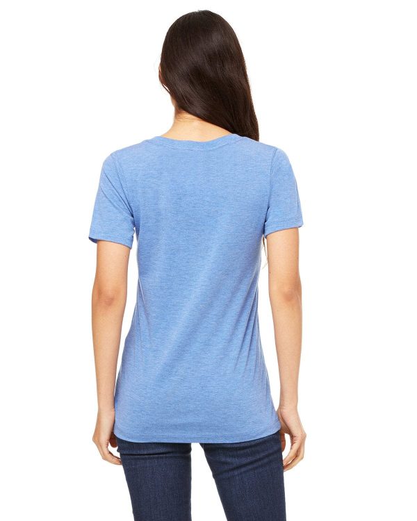 Bella+Canvas Ladies Missy V-Neck T-Shirt | Blue Triblend Hot on Sale - Image 2