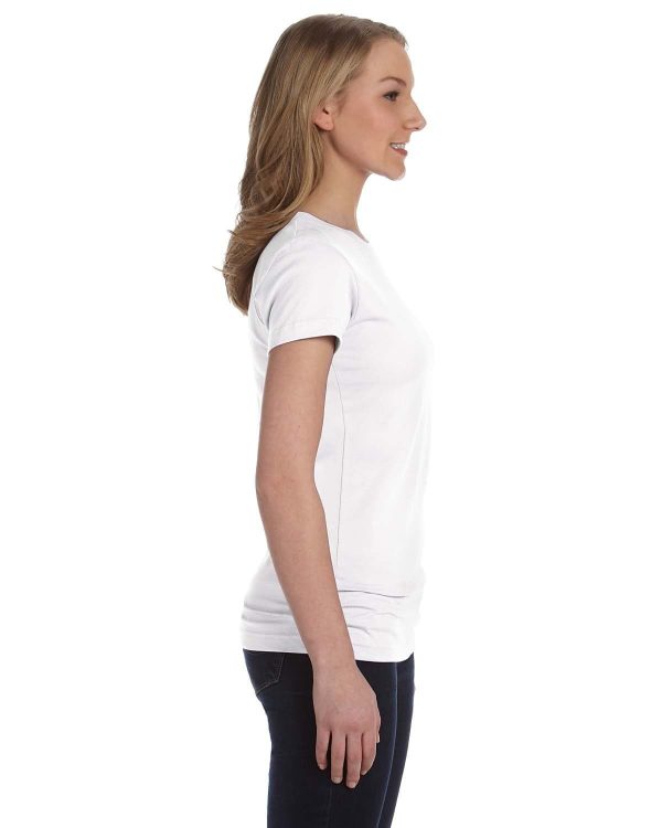 LAT Ladies Fine Jersey T-Shirt | White For Sale - Image 3