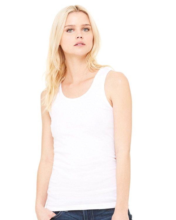 Bella+Canvas Ladies Baby Rib Tank Top | White Supply