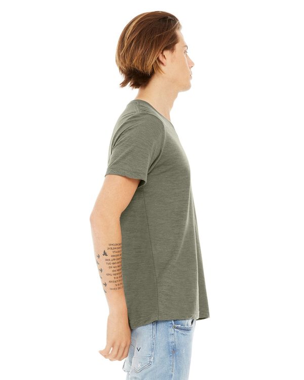 Bella+Canvas Unisex V-Neck T-Shirt | Olive Slub Online - Image 3