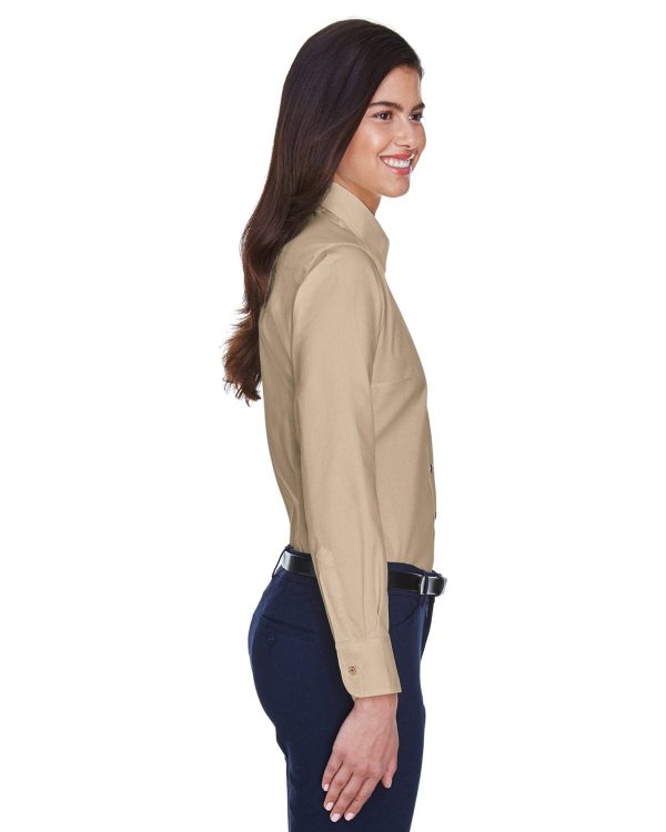 Harriton Ladies Long Sleeve Stain-Release Twill Shirt | Stone Online - Image 3