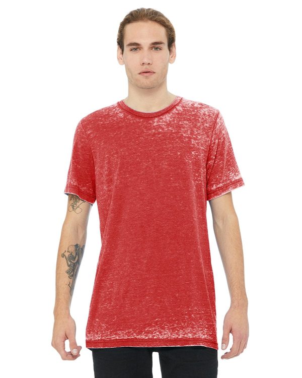 Bella+Canvas Mens Poly-Cotton Short Sleeve T-Shirt | Red Acid Wash For Discount