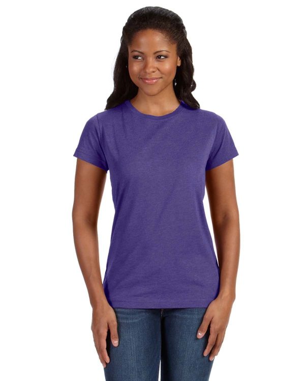 LAT Ladies Fine Jersey Longer Length T-Shirt | Vintage Purple Online Hot Sale