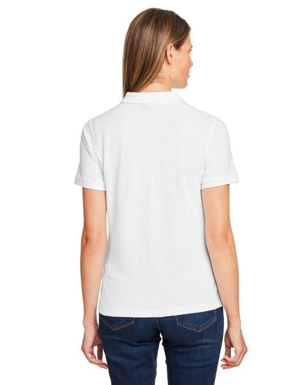 Harriton Ladies Cotton Pique Polo Shirt | White For Cheap - Image 2