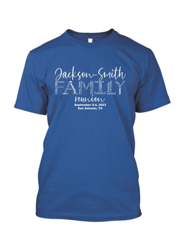 Text Font Family Reunion T-Shirt Design R1-63 Sale - Image 4