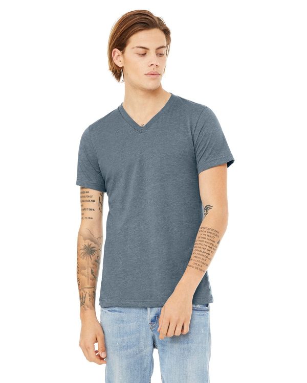 Bella+Canvas Unisex V-Neck T-Shirt | Heather Slate Sale