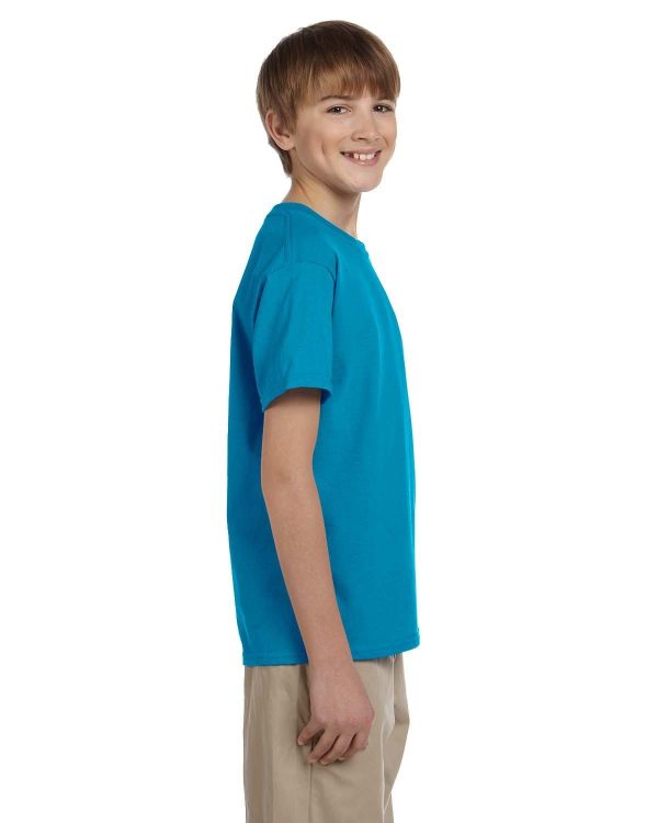 Hanes Youth Heavyweight 50 50 T-Shirts | Teal For Discount - Image 3