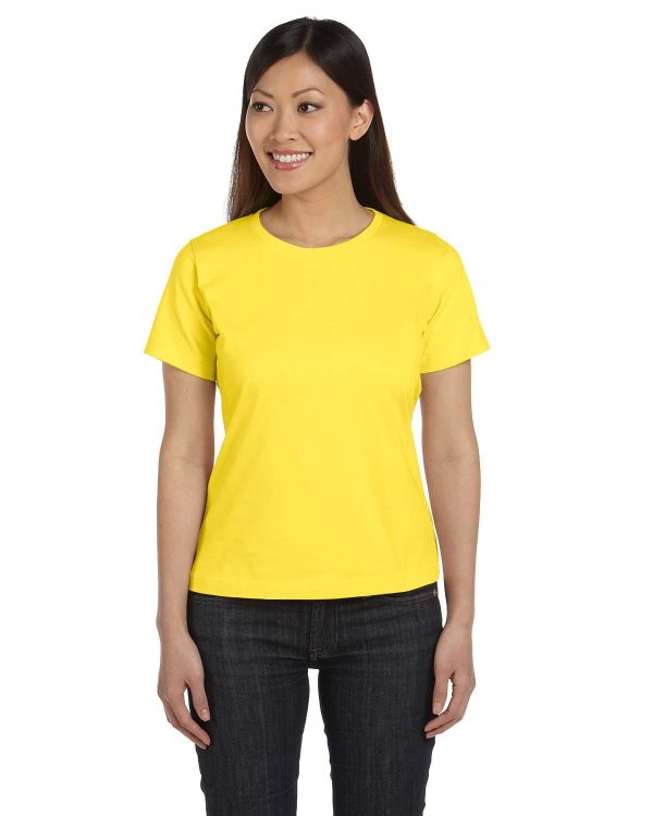 LAT Ladies Combed Ringspun T-Shirt | Yellow For Sale