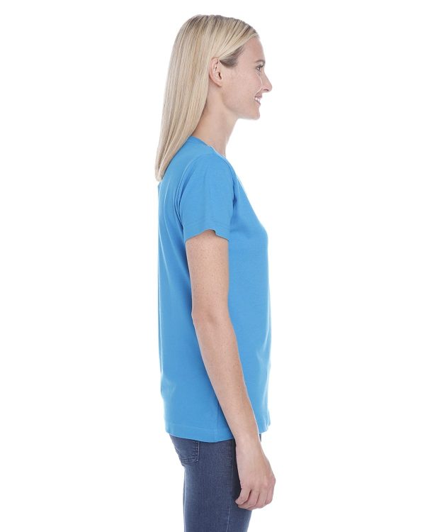 LAT Ladies Combed Cotton V-Neck T-Shirt | Cobalt For Discount - Image 2