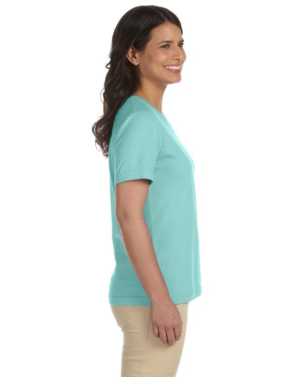 LAT Ladies Combed Cotton V-Neck T-Shirt | Chill For Cheap - Image 3