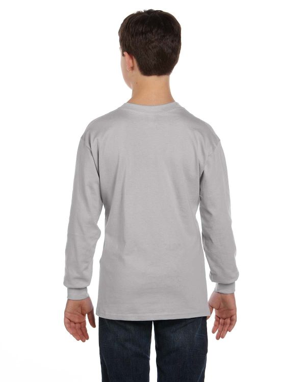 Hanes Youth Tagless ComfortSoft Long Sleeve T-Shirt | Light Steel Cheap - Image 2